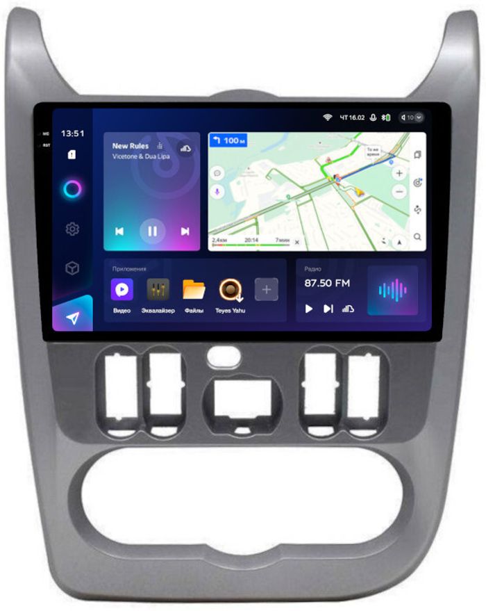 Магнитола для Renault Logan 1 2009-2014, Sandero 1 2010-2014 - Teyes CC3-2K QLed Android 10, Быстрая, SIM-слот, CarPlay