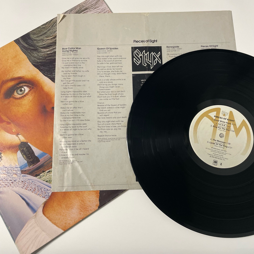 Винтажная виниловая пластинка LP Styx Pieces Of Eight (США 1978) Renegade