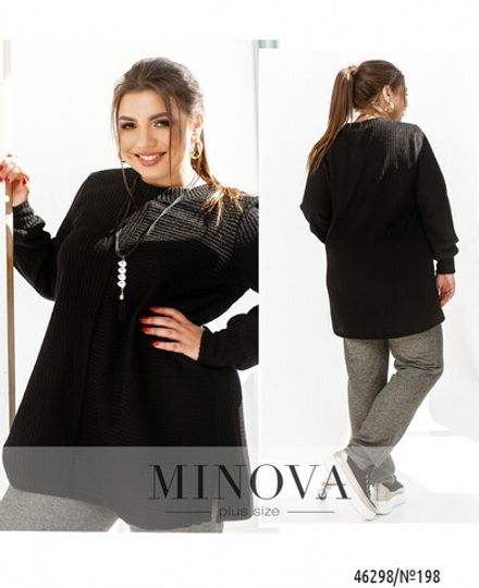 Туника 198-Черный Minova Фото 1