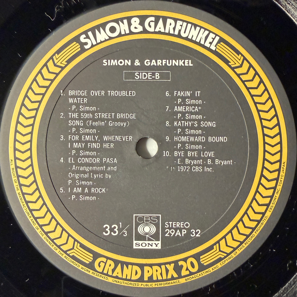 Simon & Garfunkel ‎– Simon & Garfunkel Grand Prix 20 (Япония 1976г.)