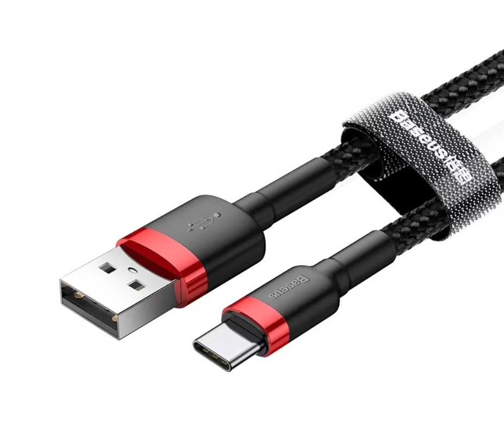 Usb Кабель-зарядка TYPE-C Baseus Cafule 3A 3м (CATKLF-U91) красно-чёрный