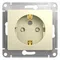 Розетка с заземлением и защитными шторками Systeme Electric Glossa Бежевый GSL000245