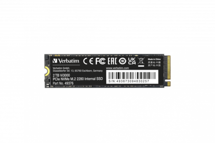 Внутренний накопитель Verbatim VI3000 M.2 SSD 2TB, PCIe NVMe, R/W 3100/2900 МБ/с