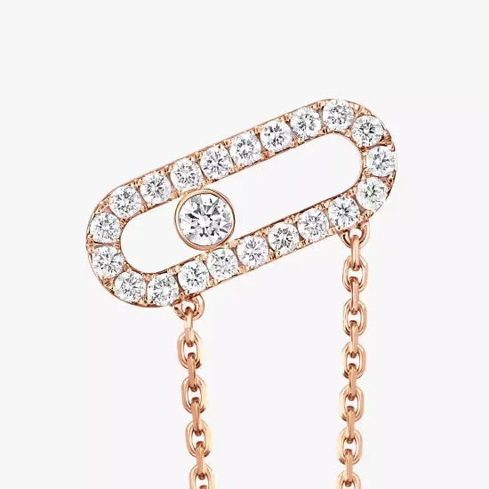 Серьги Messika Move Uno chain and stud earrings