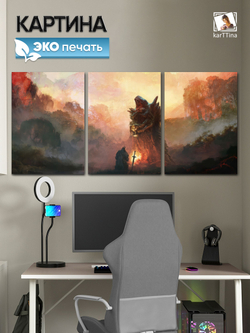 Картина на стену модульная Black Myth Wukong Bridge, 150 см х 70 см