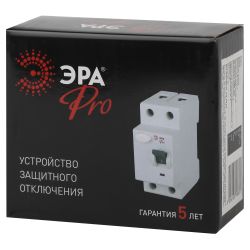 УЗО ЭРА PRO NO-902-152 ВД1-63S 2P 63А 100мА тип S (АC) электромеханическое | УЗО