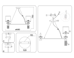 Светильник подвесной LH71291/6 SN/WH никель/белый E14/6 max 40W D680*730