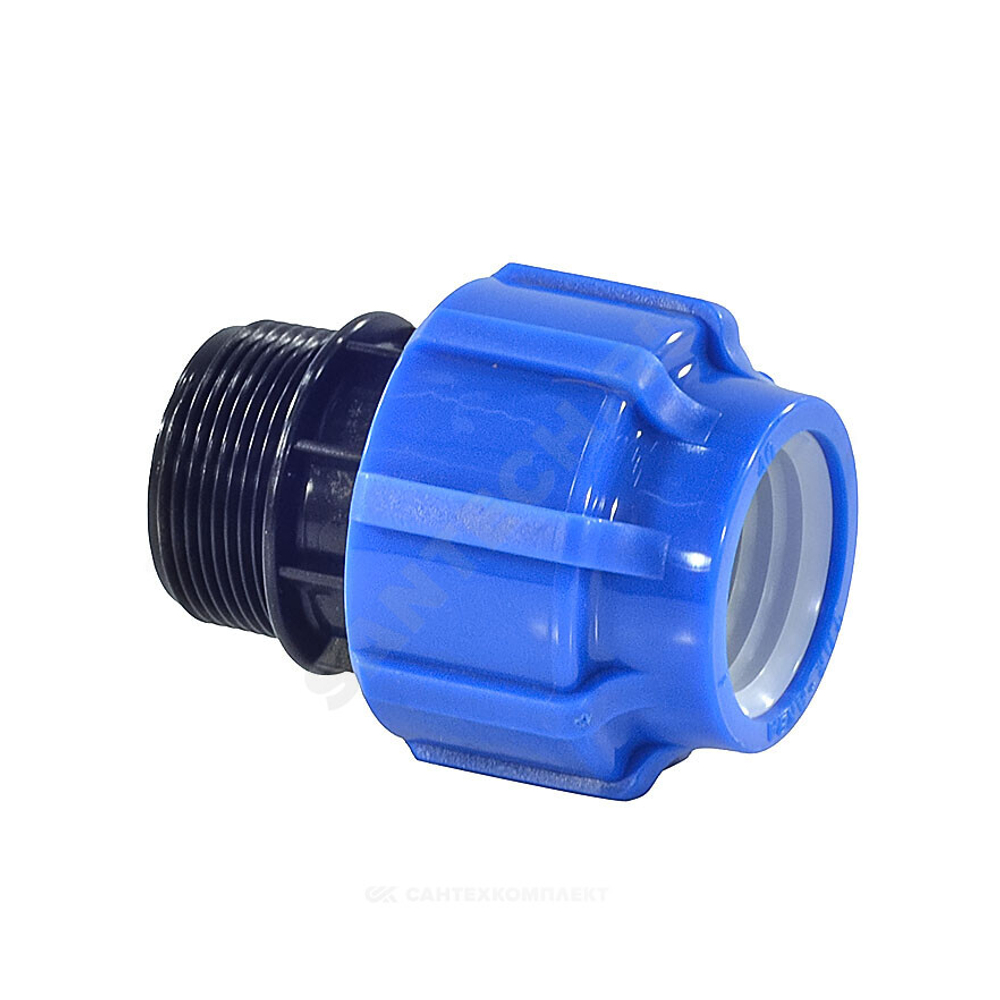 Муфта компрессионная ПЭ Дн 20х3/4" НР Ру16 ТПК-АКВА 53002034