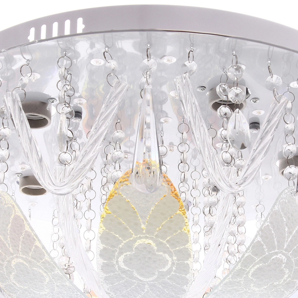 Люстра 5*40Вт Е27+LED 30*50*50см хром A8070-500