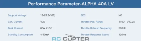 ESC регулятор мотора T-Motor Alpha 40A LV 4-6S