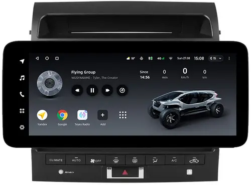 Магнитола для Toyota Land Cruiser 200 2007-2009 (климат на ШГУ) - Teyes LUX ONE ROUND монитор 12.3" 2K QLED на Android 10, Быстрая, CarPlay, 4G SIM-слот