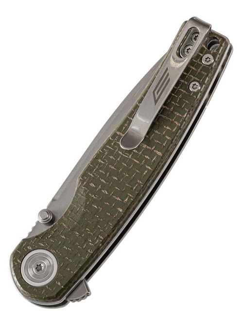 Нож складной GhostBlade Moroi, сталь D2, 58-62 HRC, Spear-point, рукоять микарта оливковая, замок Liner lock, 96 г