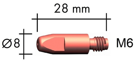 ИТС.1550 Наконечник сварочный E-Cu 0,8/М6х28мм