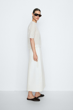 Massimo Dutti Юбка-миди с запахом - STUDIO, кремовый