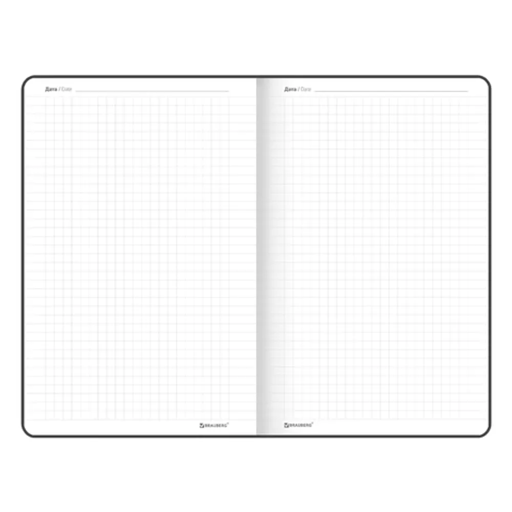 Записная книжка А5, 80л, обл. твёрдая, кожзам, резинка, клетка, Brauberg Basic красный