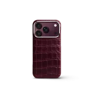 Чехол для iPhone 18 - Натуральная кожа аллигатора - Burgundy