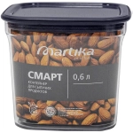 Контейнер для сыпучих продуктов 0,6л «Смарт» чернильно-серый С413ЧСЕР✦