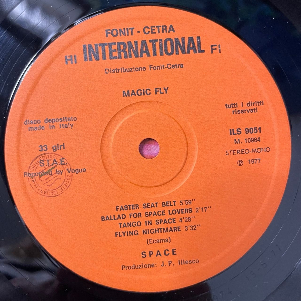 Винтажная виниловая пластинка LP Space Magic Fly (Италия 1977)