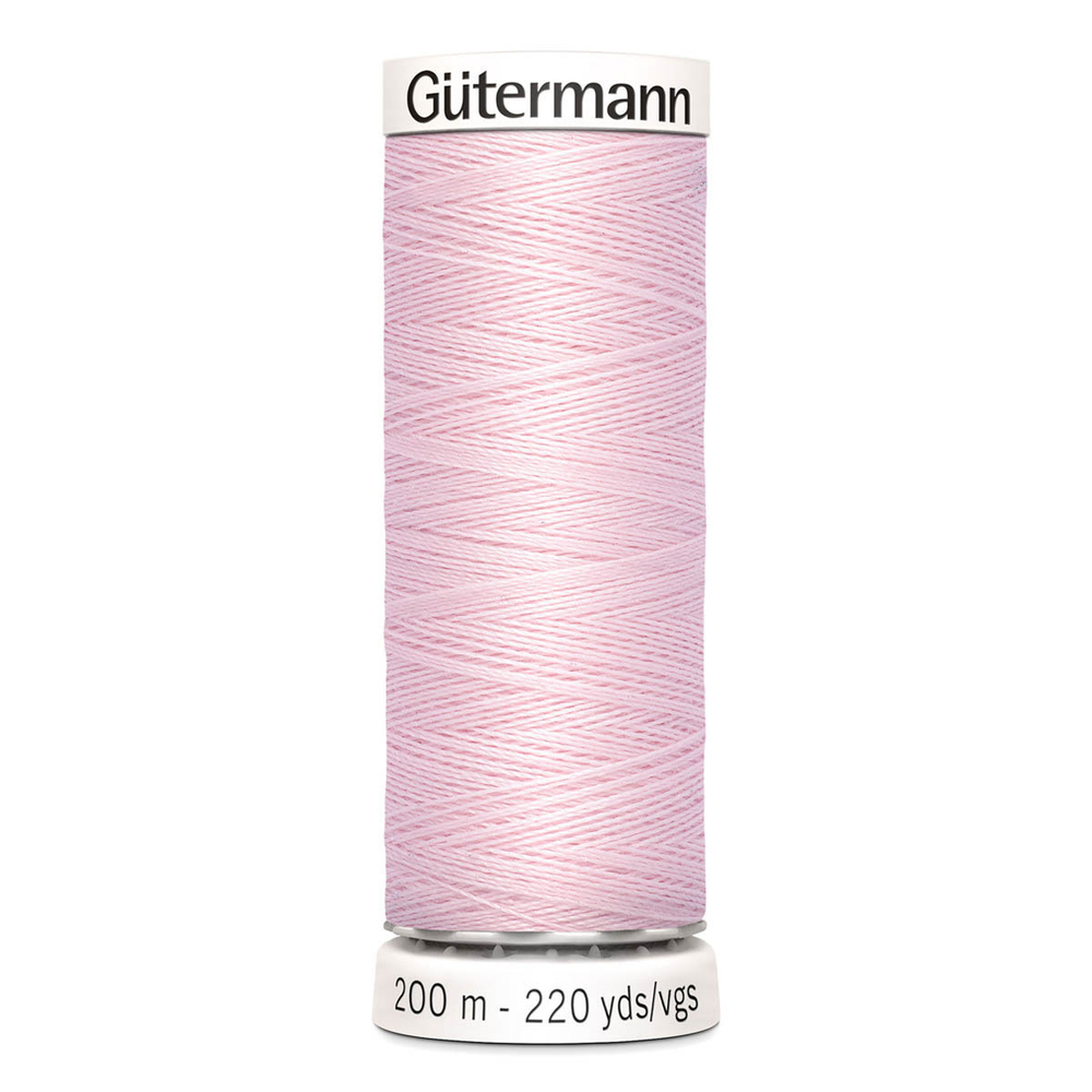 Нить Sew-All 200 м, Gutermann, 372 бело-розовый