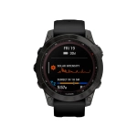 Умные часы Garmin Fenix 7, 47mm, Sapphire Solar Carbon Grey DLC Titanium with Silicone Black Band (010-02540-21)