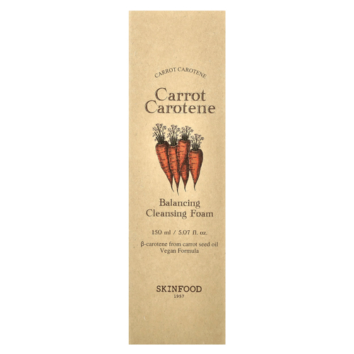 SKINFOOD, Carrot Carotene, балансирующая очищающая пенка, 150 мл (5,07 жидк. Унции)