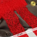 Кружево эластичное (стрейч) 65 мм / 25 метров, L840, цв.SD163 красный, Kruzhevo