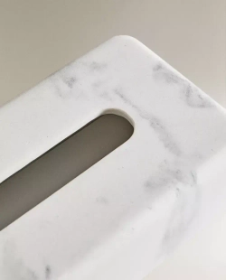 ZARA HOME КОРОБКА ДЛЯ САЛФЕТОК С МРАМОРНЫМ УЗОРОМ, СЕРЫЙ