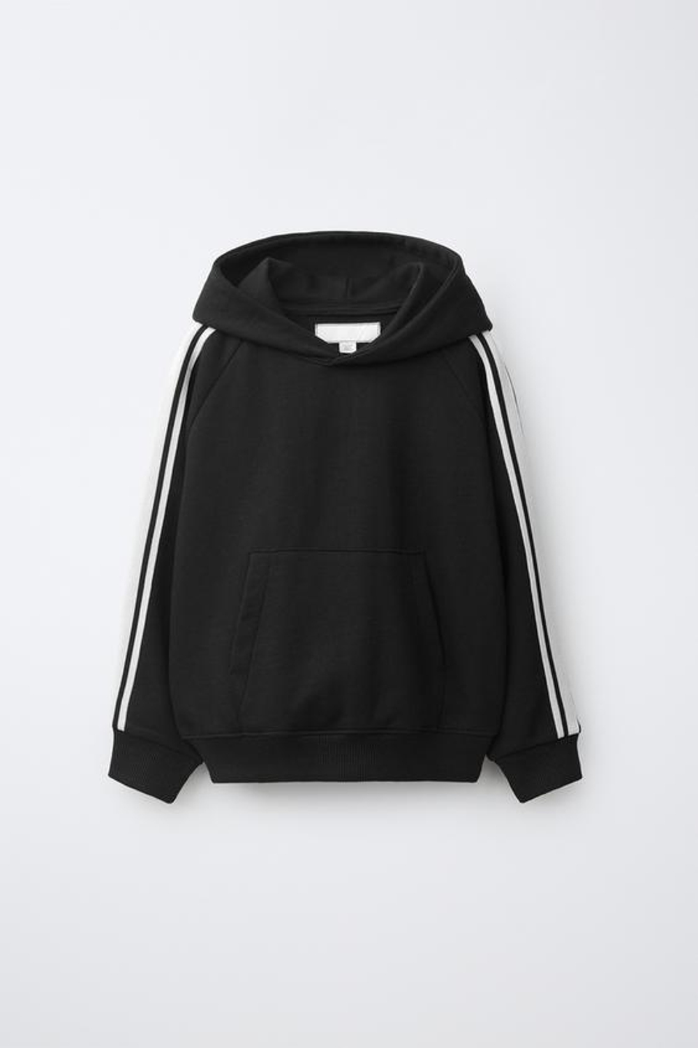ZARA КОМПЛЕКТ ИЗ ХУДИ И БРЮК С ЛАМПАСАМИ, ЧЕРНЫЙ