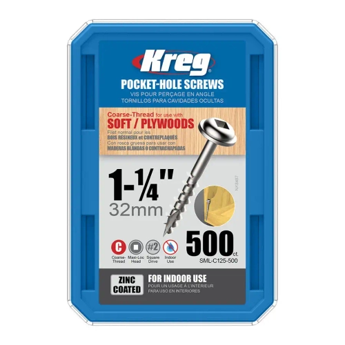 Шурупы с крупным шагом 1-1/4"-500 шт Kreg SML-C125-500-INT