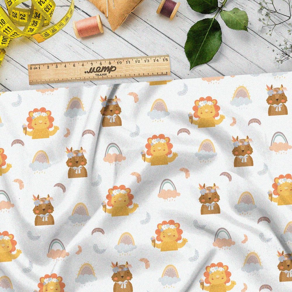 Ткань дюспо зверята в облаках