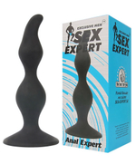 Рельефный анальный стимулятор на присоске Anal Expert (11 см) (Цвет: черный)