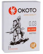 Презервативы с точками OKOTO Dotted - 3 шт. (Цвет: прозрачный)