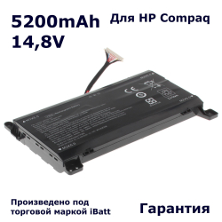 Аккумулятор iBatt 5200mAh для HP Omen 17-an000 (HSTNN-LB8A, TPN-Q195) 12 pin