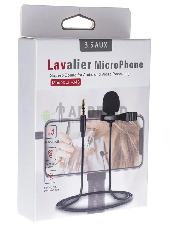 Петличный микрофон Lavalier MicroPhone 3.5 Aux (JH-043)