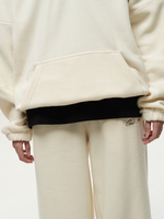 Drawstring Half-Zipped Sweatshirt Cream