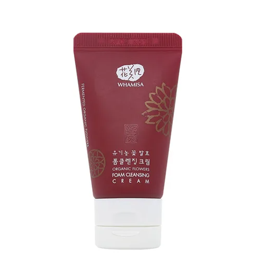 Пенка для умывания с ферментами цветов Whamisa Organic Flowers Foam Cleansing Cream, 20 мл