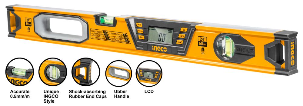 Уровень цифровой 60 см INGCO HSL08060D INDUSTRIAL