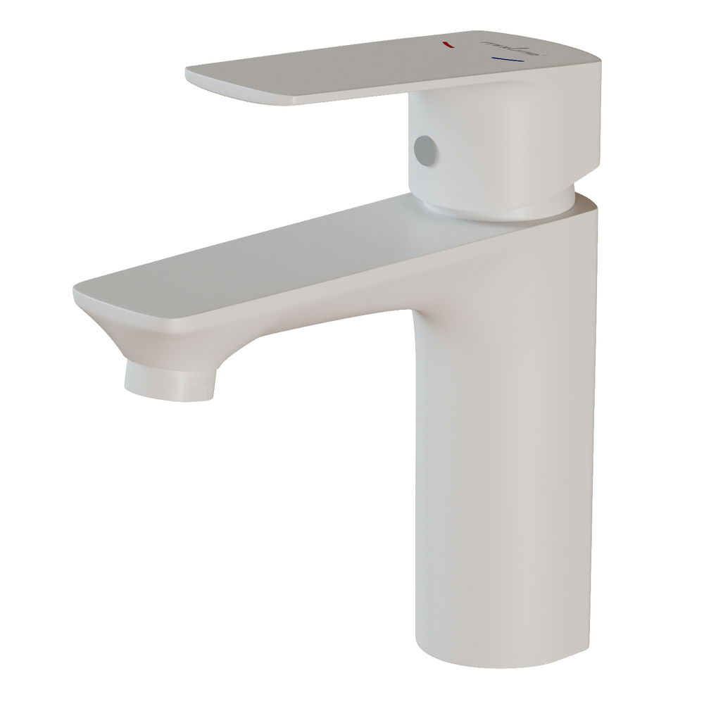 Смеситель для раковины 40k MIXLINE МЛ15-04 (ML15-04W) б/отв п/гайку (без подводки) БЕЛЫЙ