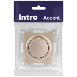 Светорегулятор Intro Accent 6-401-04 поворотный, 600Вт 230В, IP20, СУ, шампань | Intro