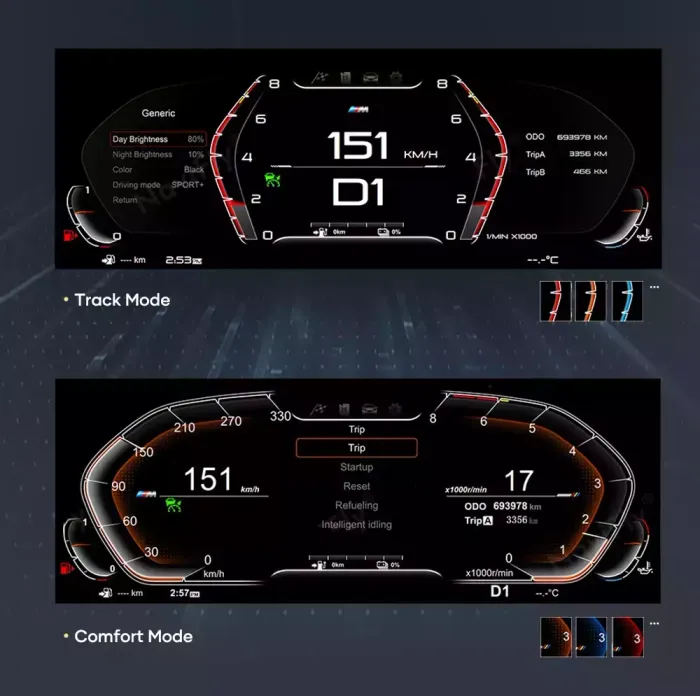 Электронная панель приборов BMW X4 F26 2014-2018 - RDL-1261-x4 с LCD / ЖК 12.3" экраном QLED