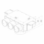 Присоединительная коробка потолочная VPS 125/75×3 на 3 выхода, круглая