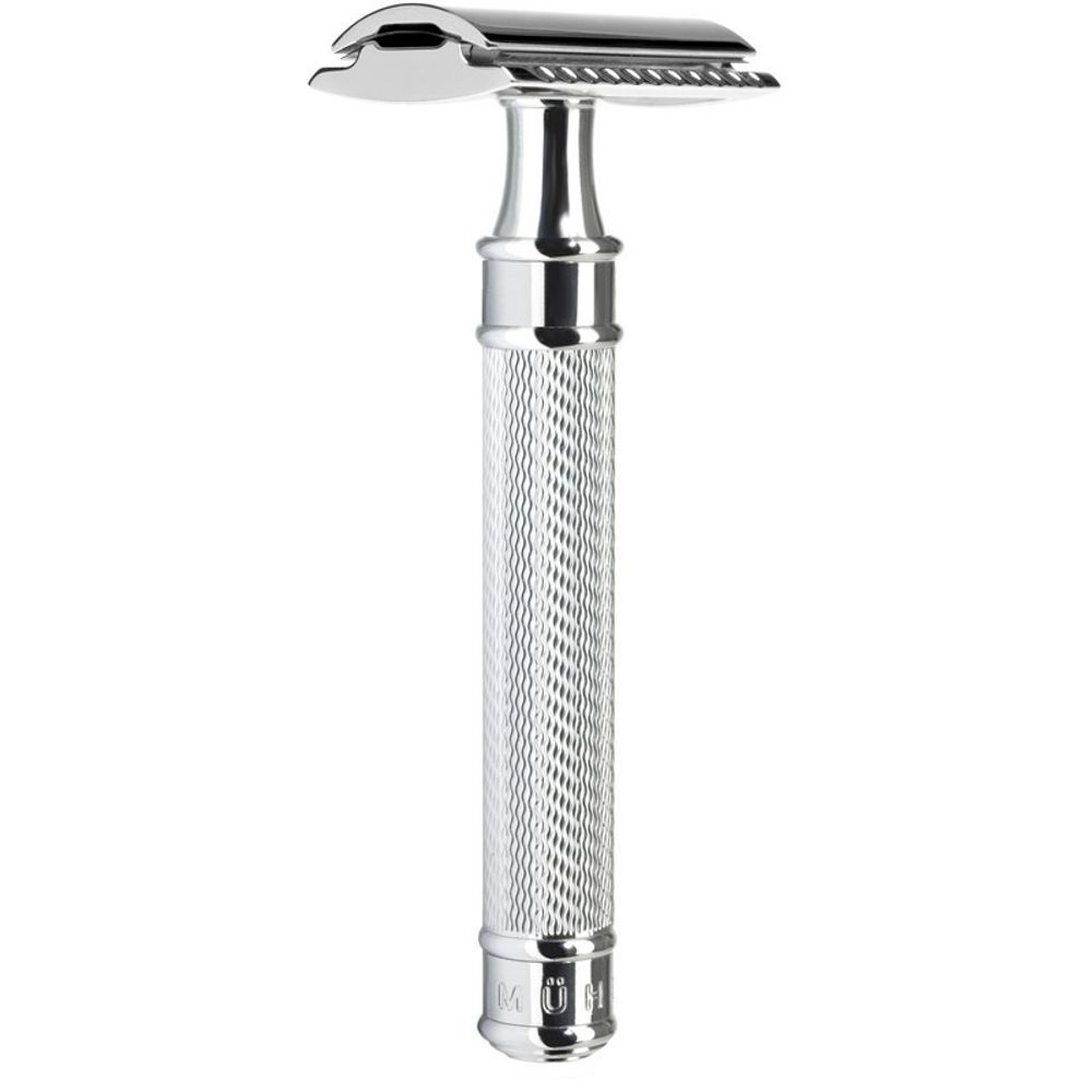 Т-образная бритва MUEHLE TRADITIONAL, c удлиненной ручкой, хром, closed comb (R 89 GRANDE)