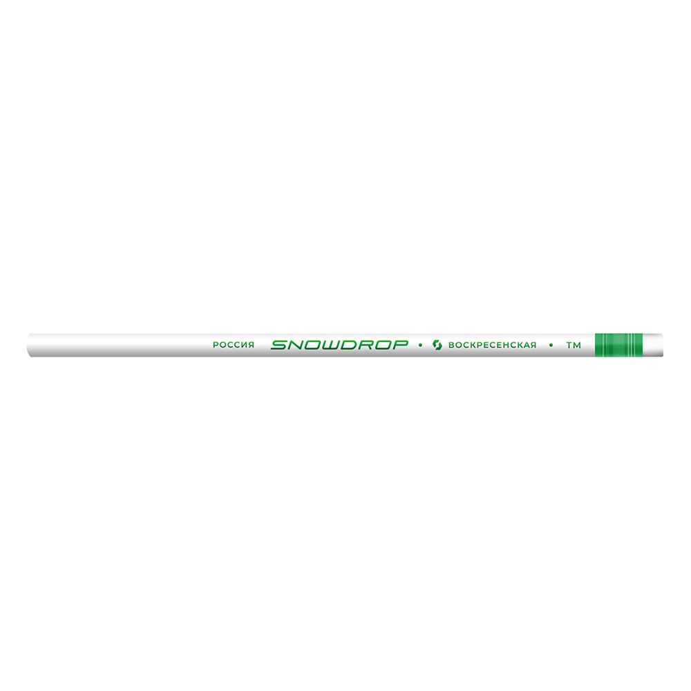 Карандаш чернографитный Snowdrop с ластиком ТМ (HB) 12 шт, 12Д-1-963 КРУГЛЫЙ, ВКФ 12Д-1-963