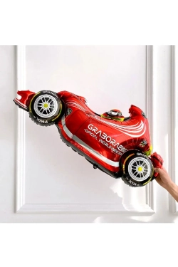 Шар (43""/109 см) Фигура, Гоночный автомобиль, Формула 1, Красный, 1 шт. А085