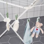 Набор прищепок со шнурками для белья IKEA SLIBB (СЛИББ), Зеленый, 8 шт