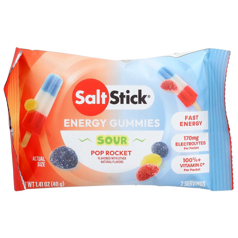 SaltStick, энергетические жевательные таблетки, со вкусом кислого, 10 пакетиков по 40 г (1,41 унции)
