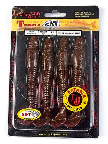 Виброхвост Lucky John TIOGA FAT 4.5in (114 мм), цвет S13 4 шт/уп