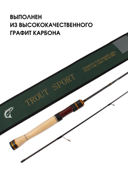 Удилище спиннинговое Fish Crystal Trout Sport, 2 секции, полая вершинка, длина 1.80 м, тест 1-4 г