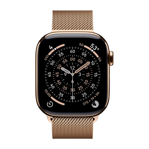 Умные часы Apple Watch Series 11 GPS + Cellular, 42mm, Gold Titanium Case with Gold Milanese Loop (MF8Y4)