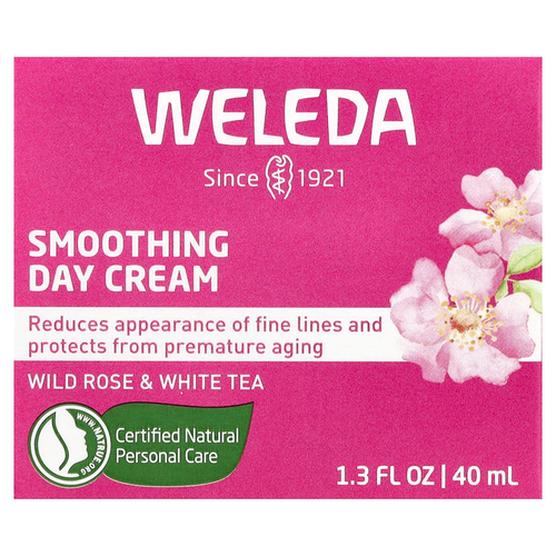 Weleda, разглаживающий дневной крем, шиповник и белый чай, 40 мл (1,3 жидк. унции)